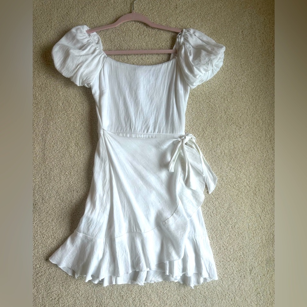 White Puff Sleeve Dress